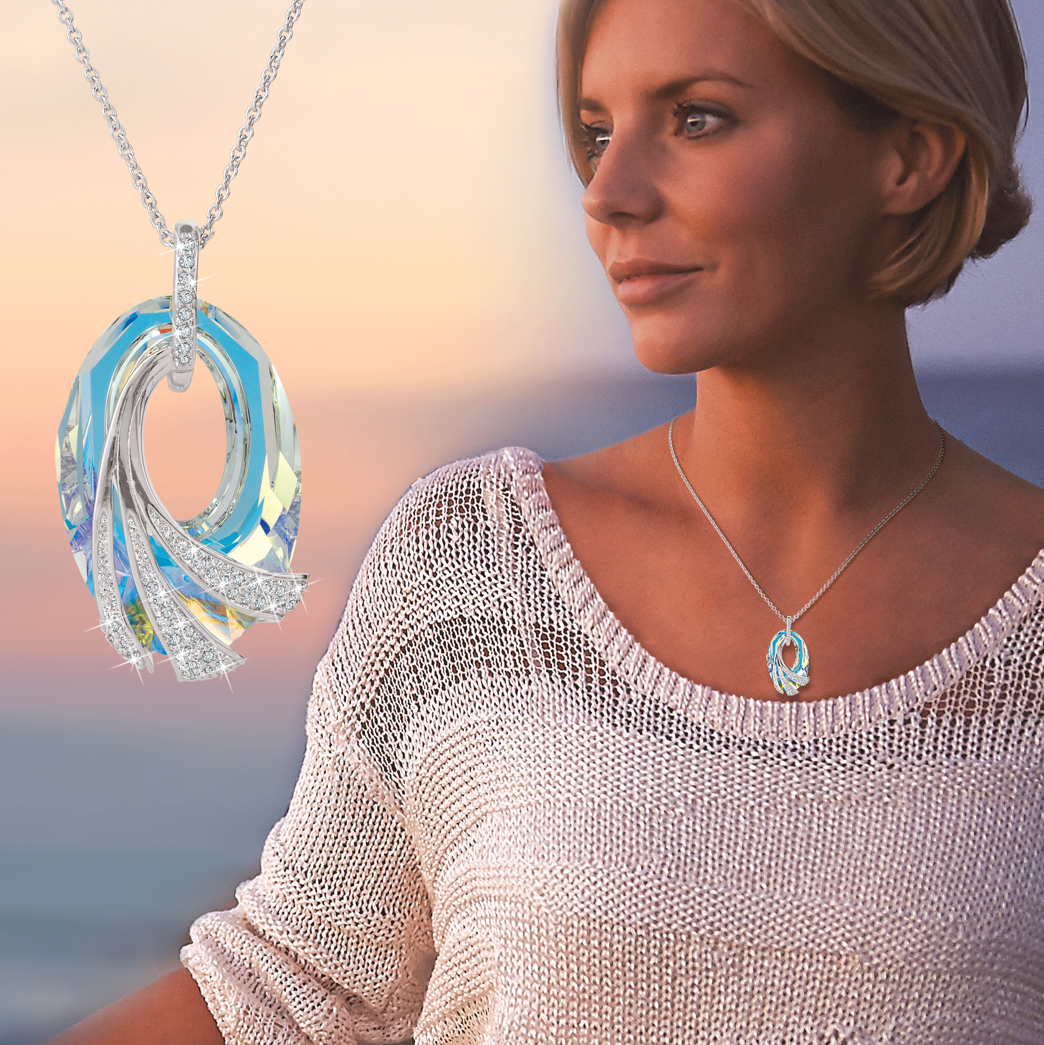 The Shimmering Sea Crystal Pendant