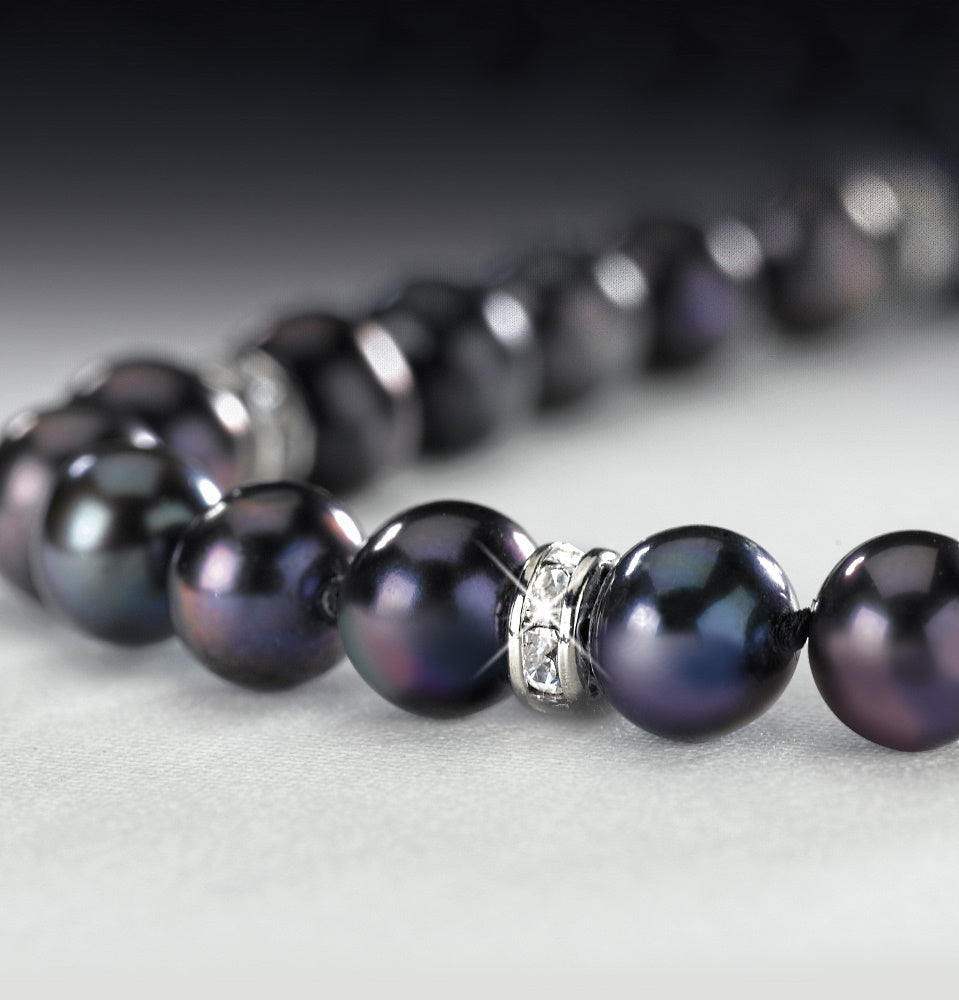 Midnight Spell Black Pearl Necklace with FREE Matching Earrings