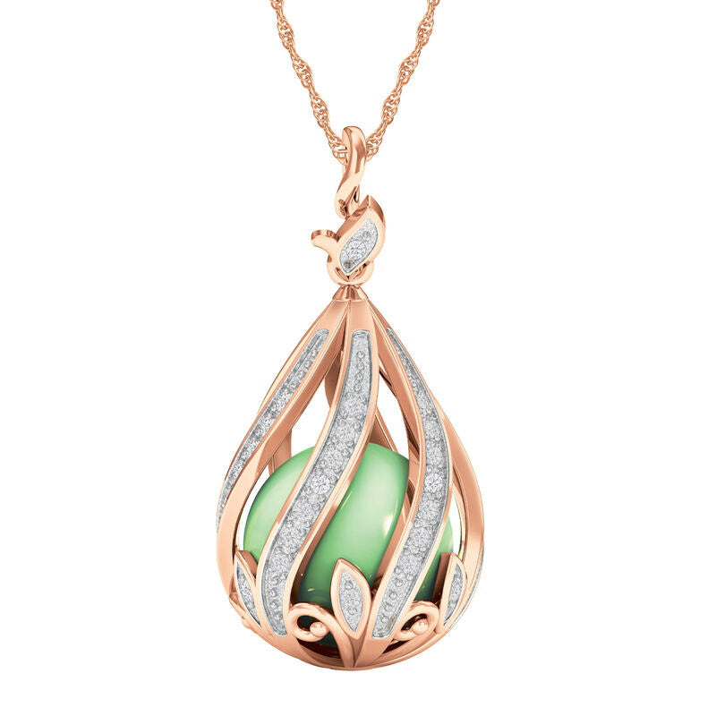 Copper Embrace Diamond & Jade Necklace