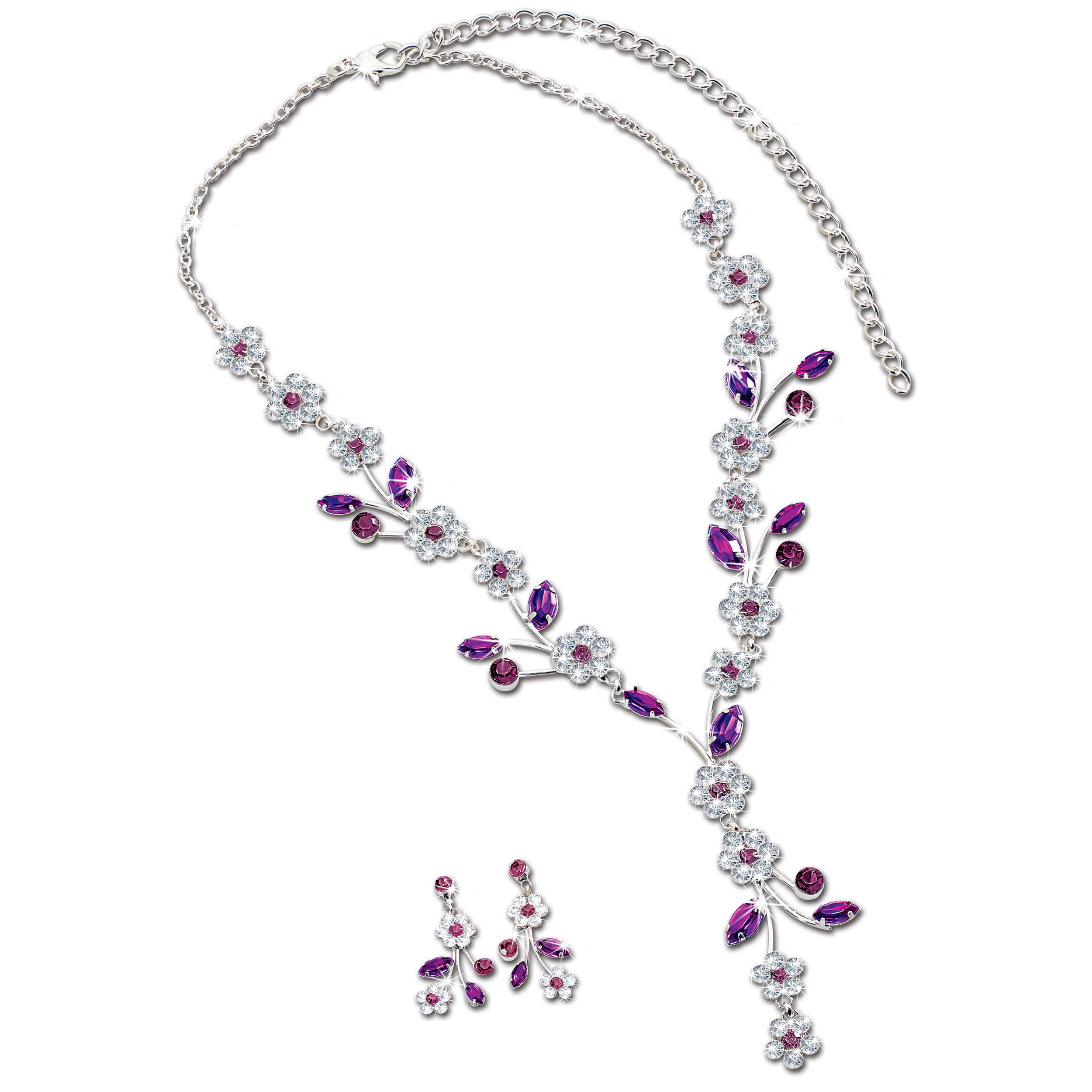 Mulberry Blooms Necklace & Earring Set