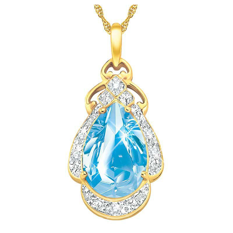 Siren of the Sea Blue Topaz & Diamond Pendant